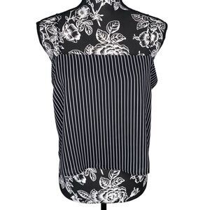 Cotton On Black White Stripe Cami Tank Adjustable Straps Cropped Top Medium